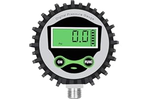 Digital Low Pressure Gauge with 1/4'' NPT Bottom Connector and Rubber Protector by Uharbour, -15 — 15 psi, Accuracy 1% .F.S.