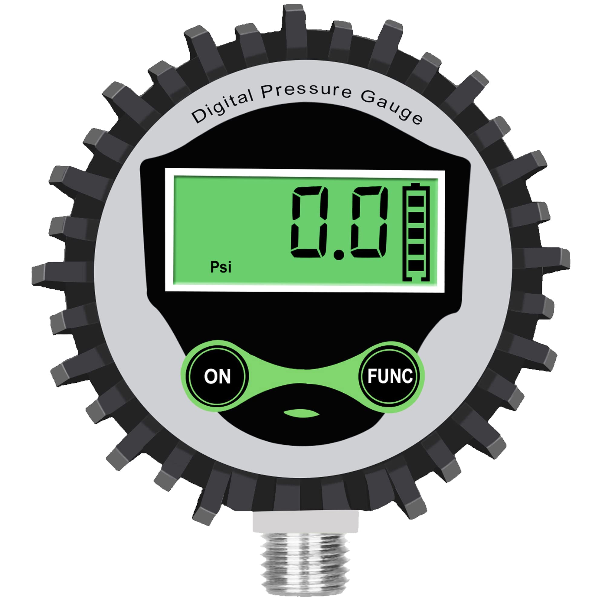 Photo 1 of Digital Low Pressure Gauge with 1/4'' NPT Bottom Connector and Rubber Protector by Uharbour, 0.35-30 psi, Accuracy 1%, Resolution 0.1psi…