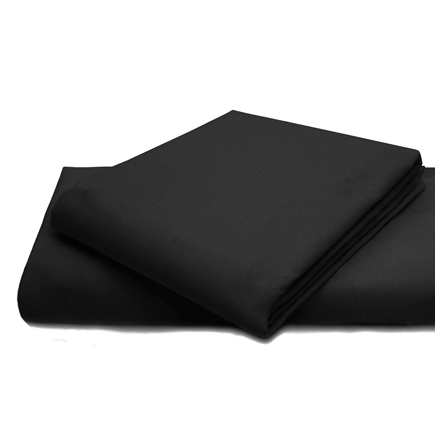 Queens Land Home Non Iron Percale Pollycotton Flat Sheet (Single, Black)