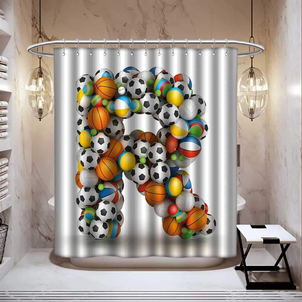 Shower Curtain Liners Bath Bybyhome Letter R Punch Free Shower