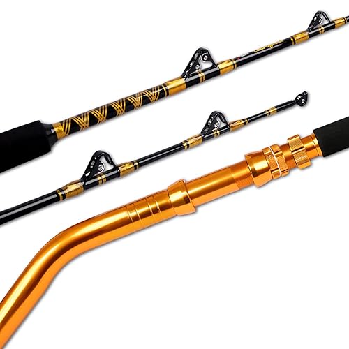 Amazon.com : Fiblink Saltwater Fishing Rod 2 Piece Bent Butt Trolling Rod  Deep Sea Roller Rod Big Game Conventional Boat Fishing Pole(50-80lbs/80-120lbs,5'6"/6')  : Sports & Outdoors in Dubai - UAE | Whizz