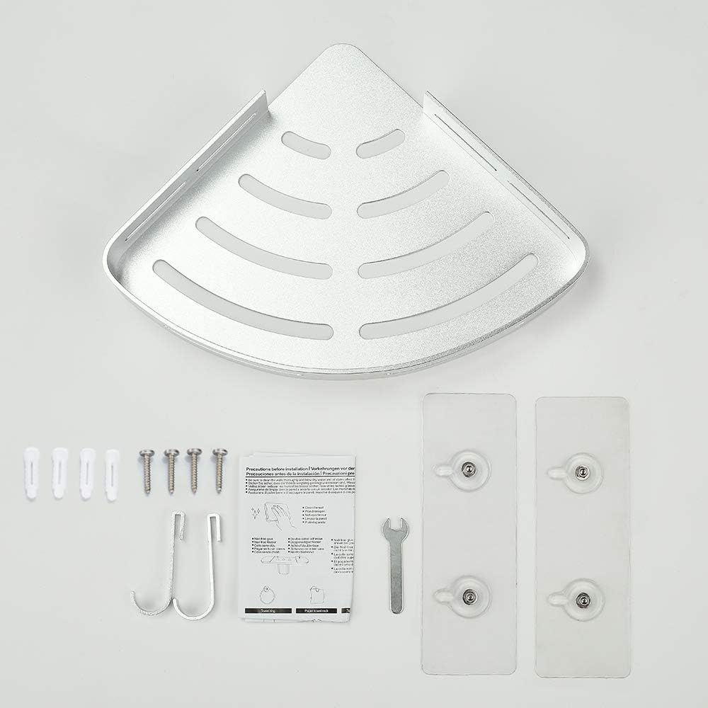 Gricol Corner Shelf Adhesive Suction Shower Caddy: Home Improvement