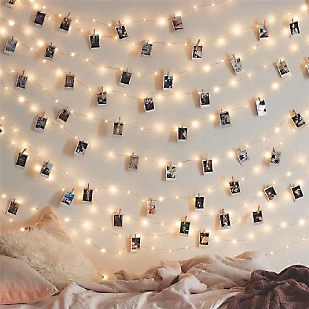Baabyoo SZH-0128 Led Photo Clip Indoor String Seasonal Lighting Ou, Brushed Brass