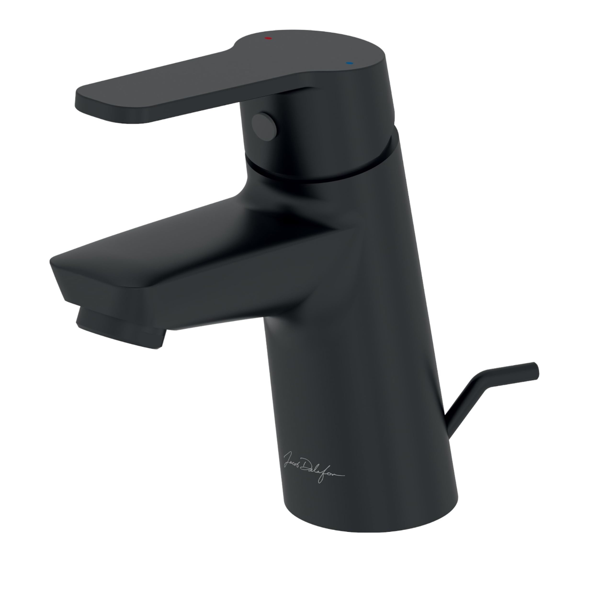 Jacob Delafon E29869-BL Love Aimé Basin Mixer with Waste-Quick and Easy Installation 5/35'' -Water saving-139x48x150mm-Matt Black finish-E29869-BL, 13,90 x 4,80 cm