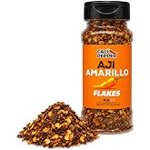 Cali Pepper Aji Amarillo Flakes, 1.51 oz, Hot Pepper Seasoning | Peruvian Yellow Chili, Fruity Flavor, Soups, Sauces, Marinades, Farm Grown Peppers, Shaker Bottle