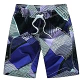 Aivtalk Men's Summer Cargo Swim Trunk Board Shorts Swim Surf Trunks Purple