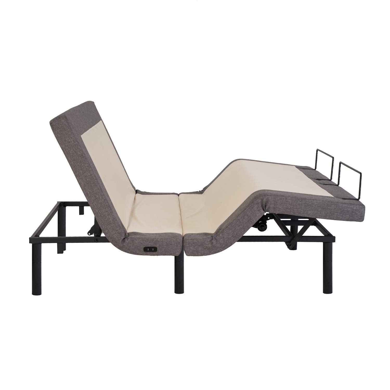 Adjustable Bed Base Wireless Remote Independent Head and Foot Bed Incline Max 850LB Heavy Duty Adjustable Bed Frames with Mattress Retainer Bar/USB Ports/Side Bag/Flat Button, Quick Assembly, Queen