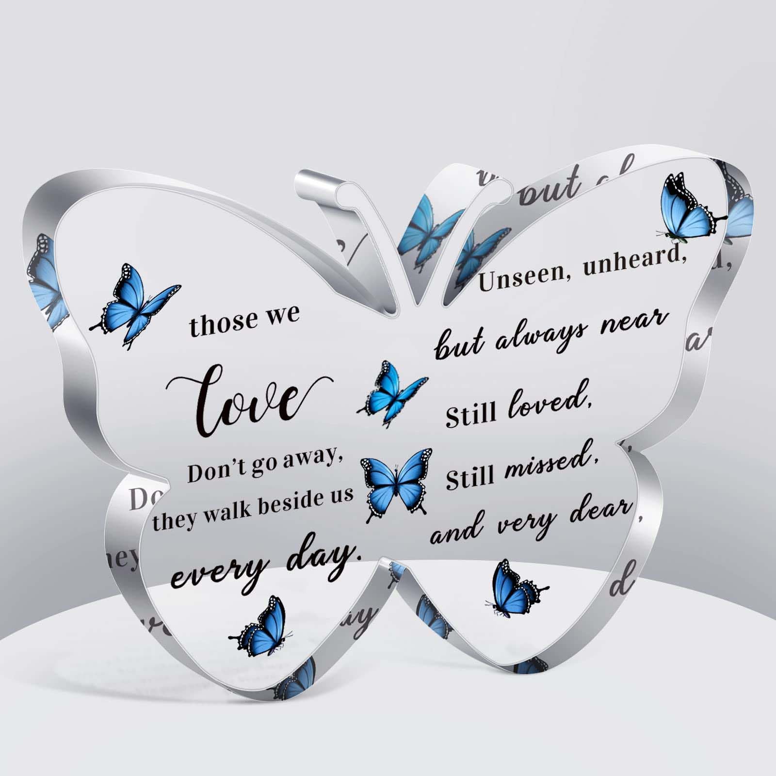 FreeSkill Bereavement-Condolence-Decorations Sorry For Your Loss Gifts - Personalized Butterfly Shaped Acrylic Memorial Gift for Sympathy, Bereavement, and Remembrance - Condolence Table Decorations