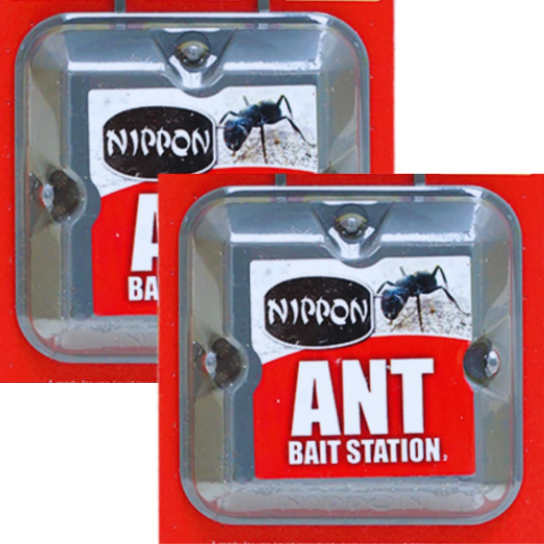 Nippon Ant Bait Station twin - Nippon ant killer | Ant Bait Station outdoor, ant nest killer bait stations, use as ant killer indoor, home, garden | Ant Control to Destroys ants & nests (ant traps)