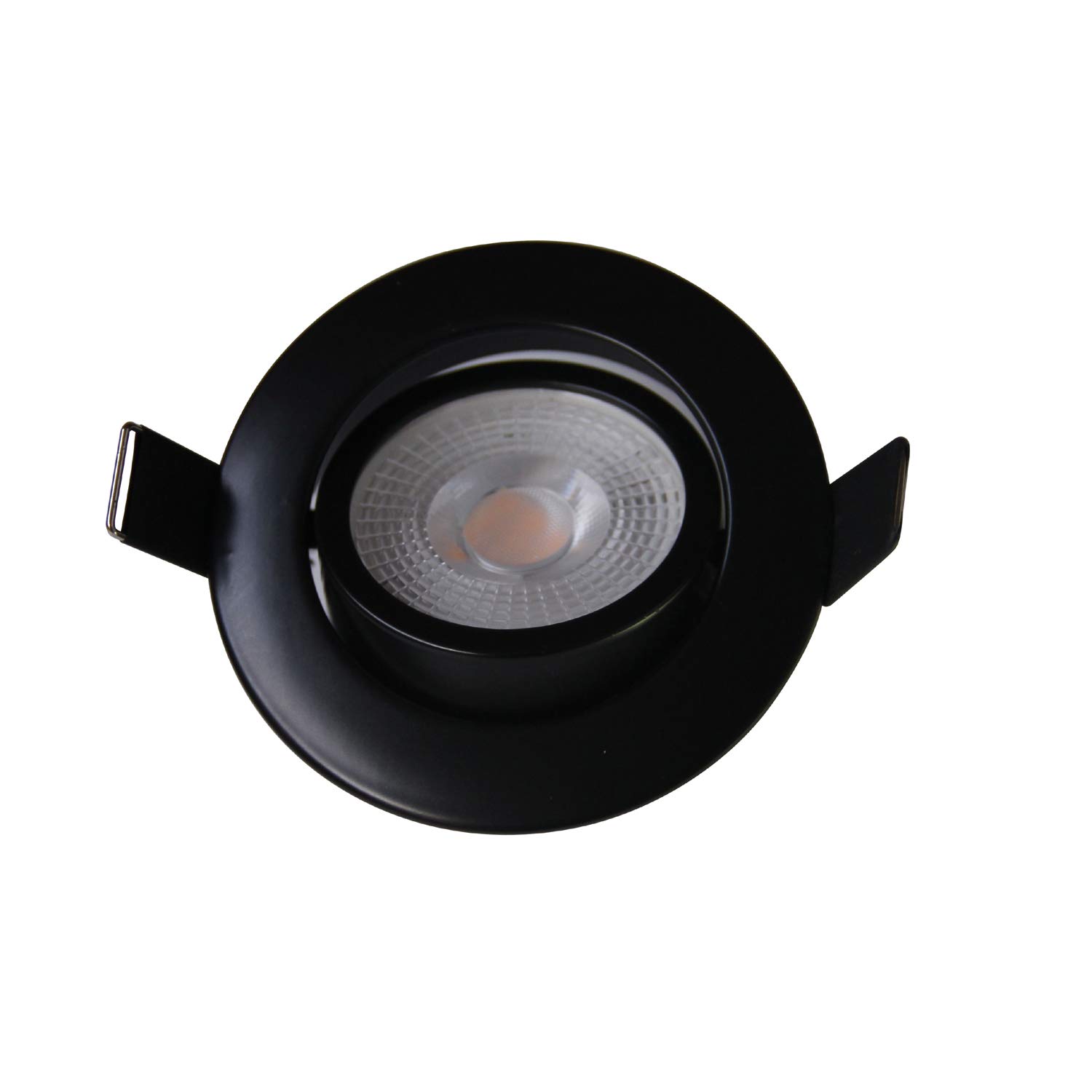 lighteu®, LED Ceiling Light 220V 7W 600LM LED Recessed Lights Step dimming (No Dimmer Needed! No Transformer Needed!) Warm White 3000K LED Ceiling Spotlight 6X Black