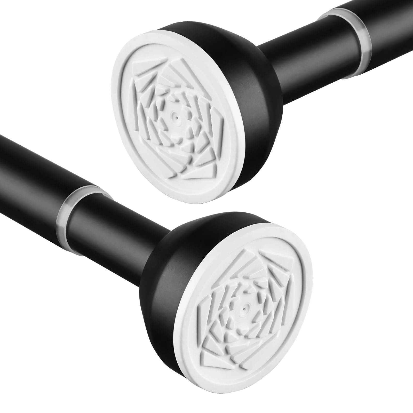 Shower Curtain Pole 83-168cm Stainless Steel Shower Curtain Rod Tension Rod for Curtains No Drill Extendable Curtain Poles Shower Curtain Rail for Bathroom Bedroom Kitchen Wardrobe, Black