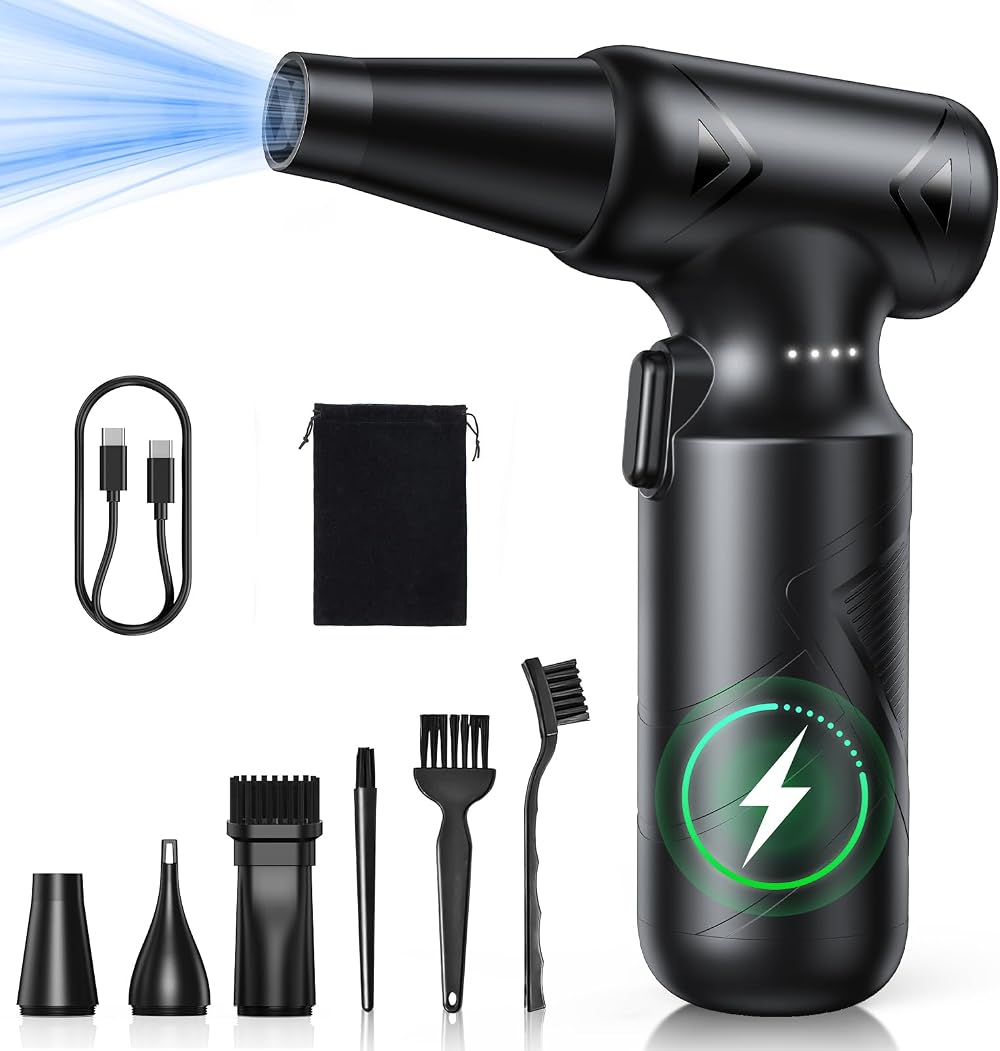 ONEWAY Compressed Air Duster 150000RPM LED Light 3 Gear Rechargeable