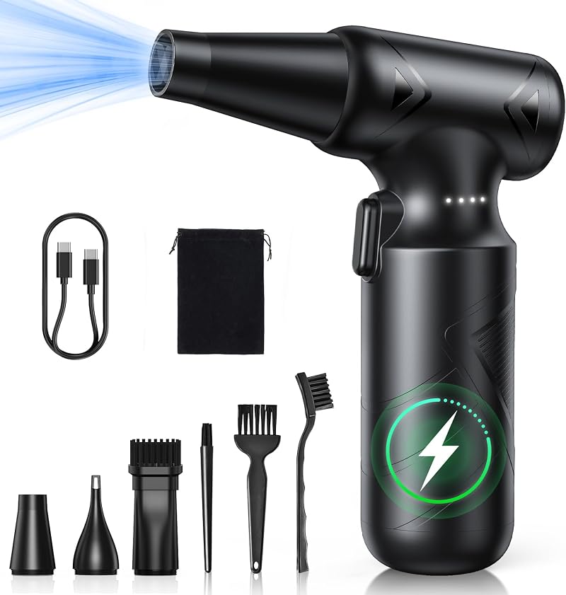 ONEWAY Compressed Air Duster 150000RPM LED Light 3 Gear Rechargeable