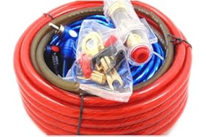 1500W Car Audio Wire Wiring Amplifier Subwoofer Speaker Installation Kit 8GA Power Cable 60 AMP Fuse Holder