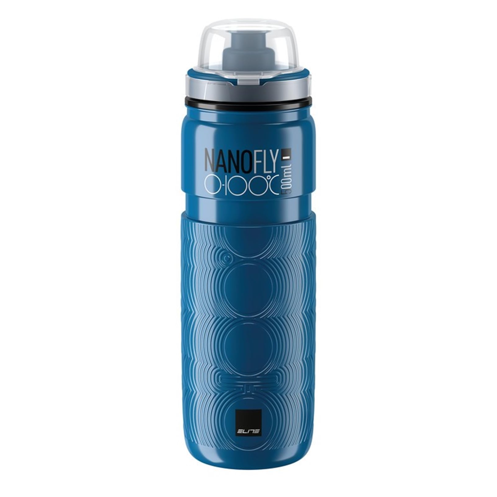 ELITE Nano Fly Water Bottle Blue – Ultra Compact 0-100ml Adjustable Cycling Bottle – Lightweight Emergency Hydration – 500ml – For Road Bike, MTB & Gravel Cycling