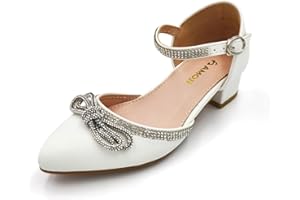 Amoji Girls High Heels Kid Ankle Strap Dress Shoes Wedding Party for Little Kid Big Kid 412