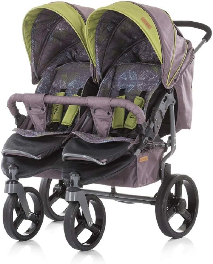 Chipolino Twix Sibling Stroller, Collapsible, sunroof, from Birth, Colour:Yellow