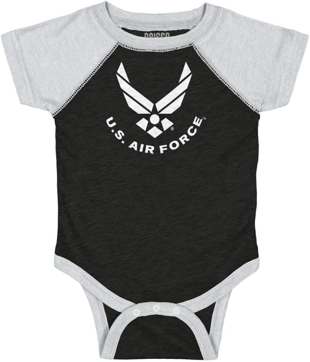 United States Air Force American Raglan Baby Romper Boys
