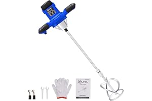 SILVEL Cement Mixer, 2300W Handheld Electric Concrete Mixer, Portable Mortar Mixer with 6 Adjustable Speed, 110V Mud Mixer for Mixing Mud, Cement, Mortar, Paint, Fodder