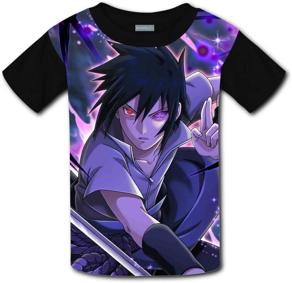 Kids/Youth T-Shirt NAR-uto Uzu-Maki Uchiha Sasuke 3D Print Crewneck Tee for Girl/Boys