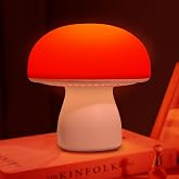 illuwise Red Light Therapy Lamp, Dimmable Red Night Light for Bedroom Sleep | 630-670 Red Light with Timer, Portable&amp;Rechargeable, Touch Control for Baby kids Adults, Circadian Melatonin, Mushroom-shaped