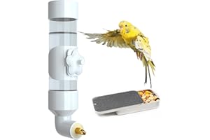 Niwaes Bird Drinker Waterer Parakeet Water Dispenser for Cage Bird Drinking Water Bottle Parrot Automatic Drinking Device for Budgie Cockatiel Lovebirds Canary Finch (14oz/400ml)