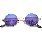 HJSTES Polarized Round Sunglasses Womens Men Retro Hippie Glasses Small Circle Sunnies