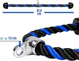 Yes4All Unisex Pull Down Tricep Rope 36 Inch Cable Attachment Blue Black view 3