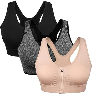 Women's Zip Front Sports Bra