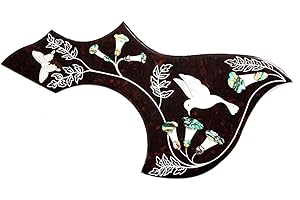 MUSOO Hummingbird Abalone and mother of pearl inlay Flower 41" Folk Acoustic Guitar Pickguard