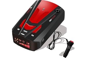 YOCVIKEY Newly Driving Aids, Updated 360 Degree Automatic Car Monitoring, Real Time Vehicle Speed Alert System, Voice Alert for Speed, Colour Icon Display, Automatic Silent Memory-Red