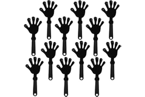 ZCYSRLQIN 12 Pieces Black Hand Clappers 7.5 Inch Clappers Noisemakers Noise Makers Party Favors Plastic Party Clapper for Sporting Events Cheers Ball Dance Basketball Football Noisemakers（Black）