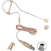 Single Earhook Headset Microphone – Compatible with Shure Wireless Bodypack, Omnidirectional Mic for Lectures, Stage, Theater, Podcasts, with Windscreen, 1.5m Cable, Mini XLR 4-Pin (TA4F)