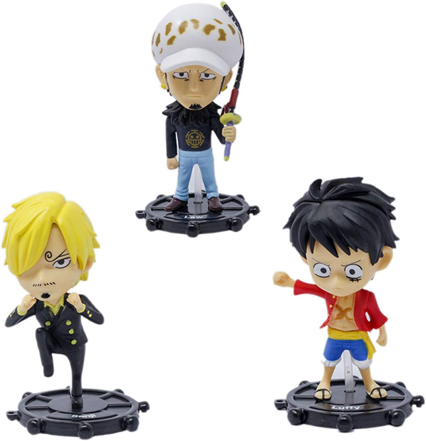 Tootpado Anime Action Figures 3.5 Inch Tall - Highly Detailed Collectable Toys (Pack of 3)