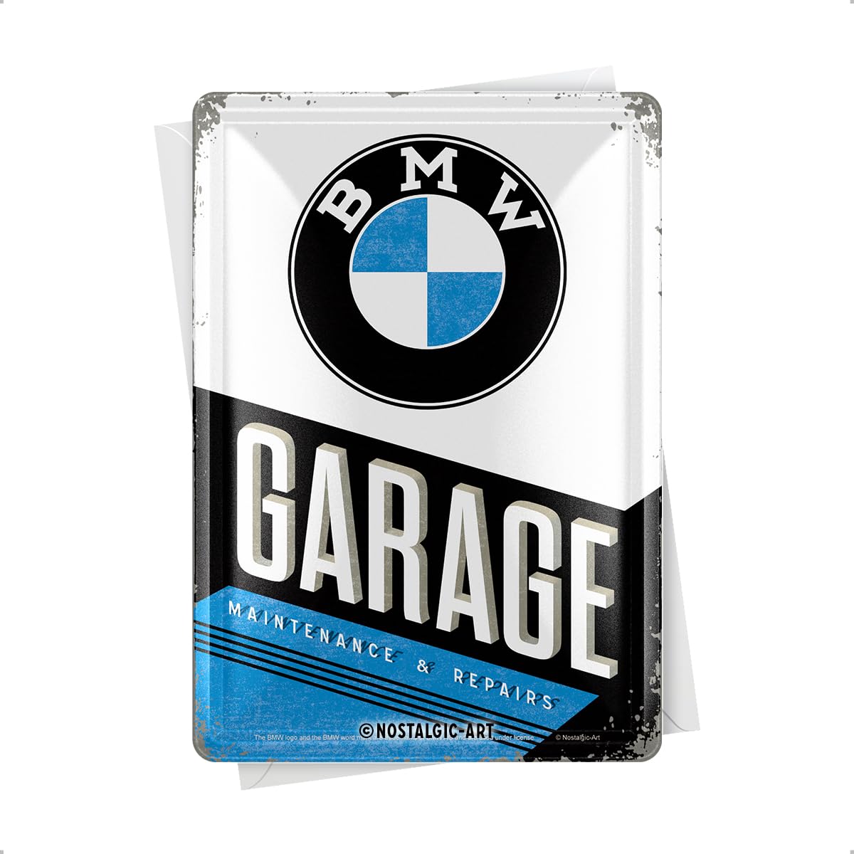 Nostalgic-Art 10291 BMW Garage Metal Postcard, 10 x 14 cm