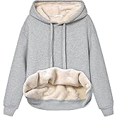 Fenclushy Womens Winter Hoodies Warm Fleece Sherpa Lined Pullover Hooded Sweatshirt