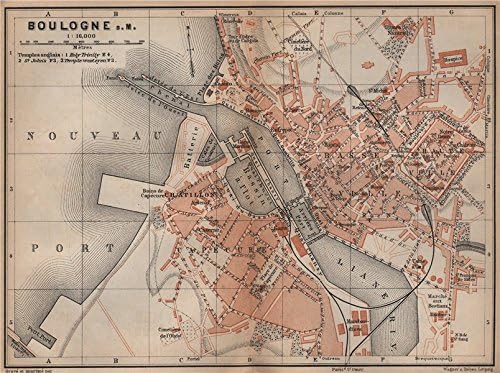 Amazon Com Boulogne Sur Mer Town City Plan De La Ville Pas De Calais Carte 1905 Old Map Antique Map Vintage Map Pas De Calais Map S Posters Prints