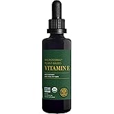 Global Healing Organic Vitamin E Liquid Drops 40 mg - Natural D-Alpha Tocopherol 15% α-tocopherol - Vegan Liquid Vitamin E Oil Oral Supplement for Skin - Low Dose Liposomal Vitamin (2 Oz)