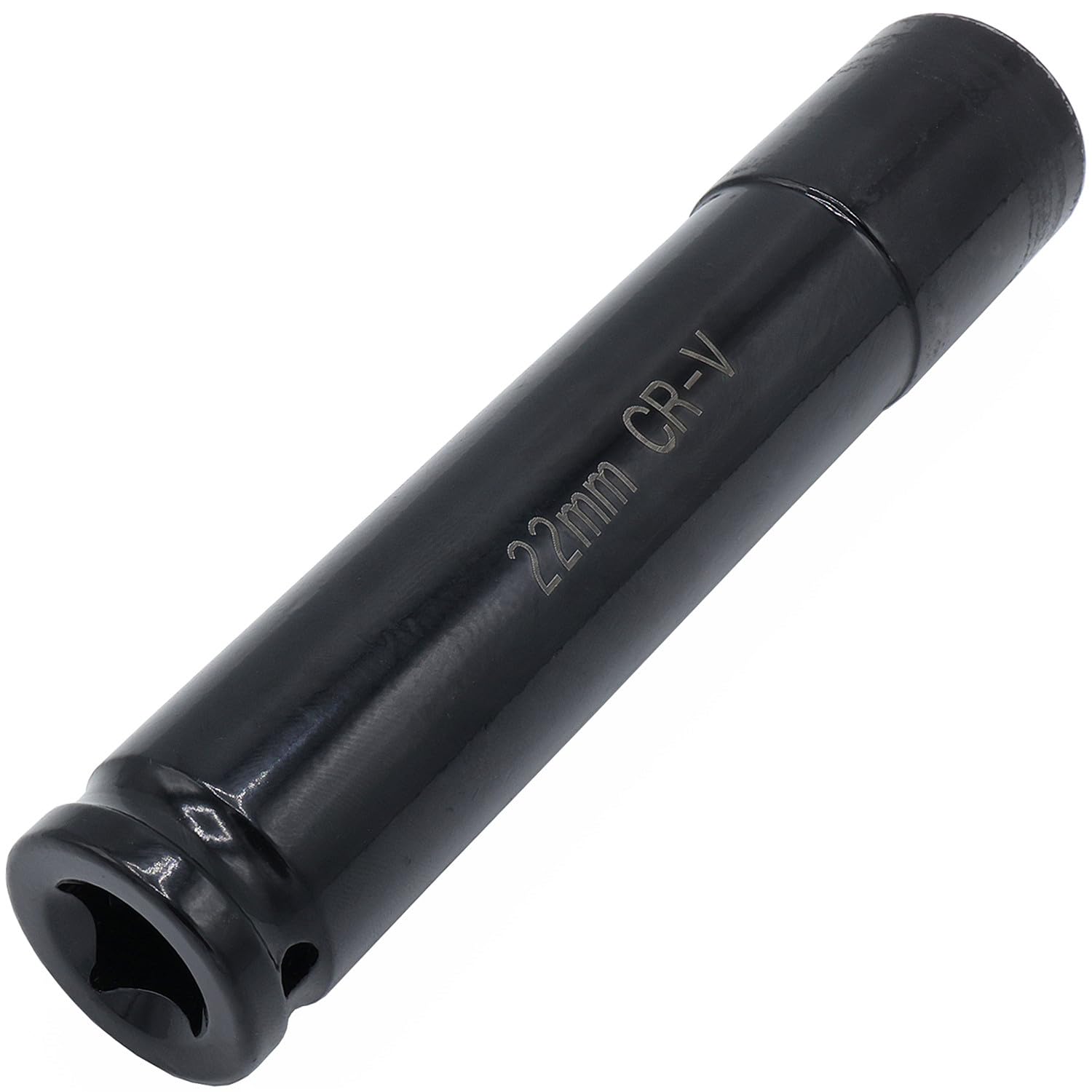 QJZXUEZHEN 1/2" Drive by 22mm Deep Impact Socket, Heat-Treated CR-V Steel, 6" Length, 6-Point Metric Size (22mm)