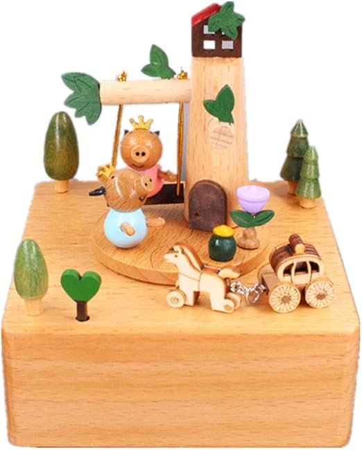 ZzheHou Caja De Música De Madera Regalos Decoración del Hogar De La Caja De Música De