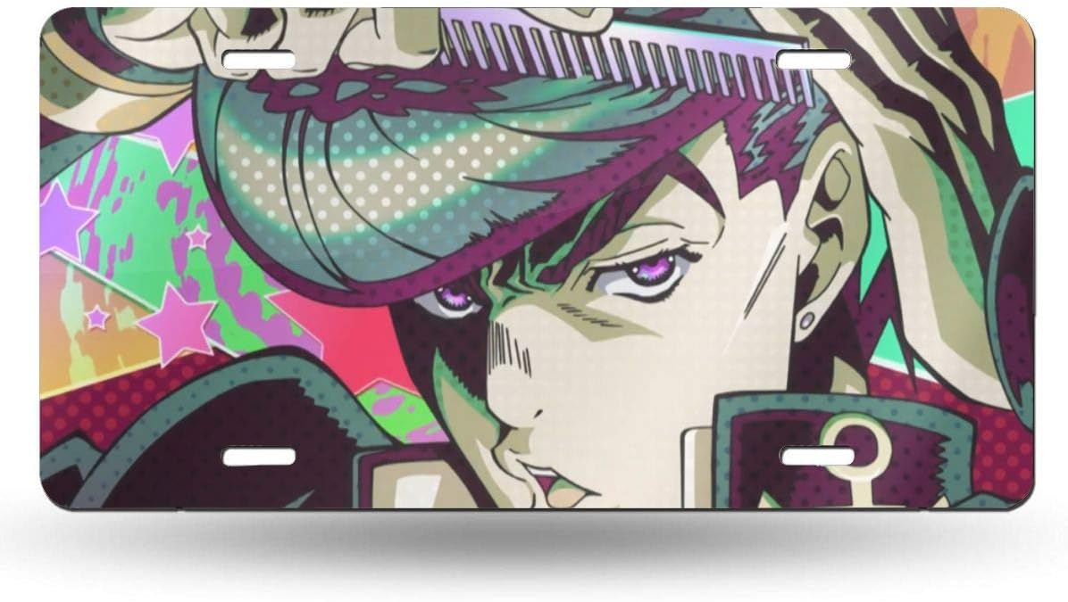 Amazon Com Kanbgmtr Aluminum Alloy License Plate Jojo S Bizarre Adventure Sturdy And Beautiful License Plate Decoration Car Front Panel 6 X 12inch Stylish Personalized Vehicle Vehicle Decoration Home Kitchen