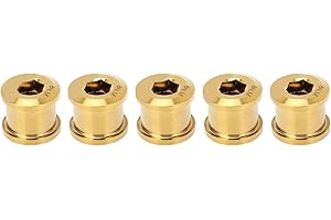 RiToEasysports Bike Accessories, Lightweight Ti Alloy 6.5mm Single Chainring Bolts Chainwheel Screws for Bikes