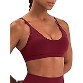 K-Swiss Sports Bras for Women - Light Impact Adjustable Thin Straps Wireless Padded Yoga Gym Workout Tops
