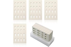 Derurizy Ceramic Brick, Ceramic Radiant Flame Tamer Replacement for Barbeques Galore Grand Turbo, Grand Hall, Members Mark Grills, Heat Plate Ceramic Briquettes, 7 1/16" x 4 3/4" x 1/2", 4 Pack