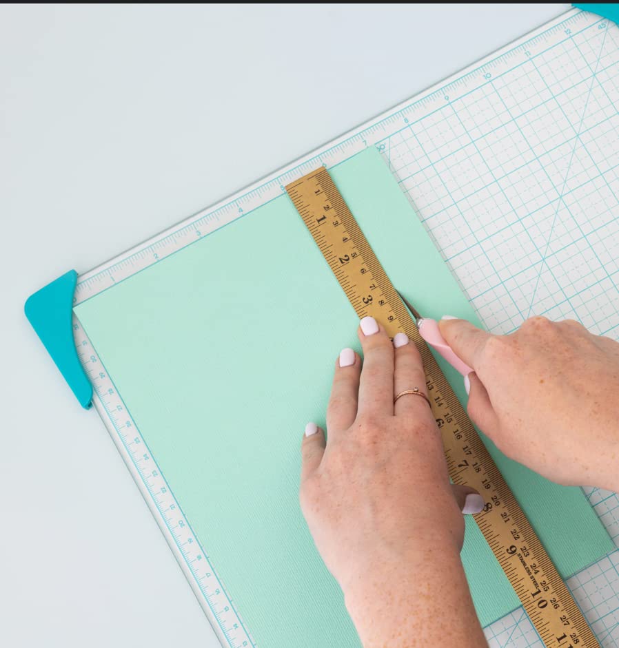 We R Memory Keepers Glass Cutting Mat, White, Sturdy Craft Work Surface, Easy Cleanup, Measuring, Draw Straight Lines, Good for Polymer Clay, Ink, Paint, Card Making, Paper Cutting, and More