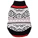Blueberry Pet Nordic Pattern Inspired Fair Isle Black and White Snowflakes Dog Sweater, Back Length 16