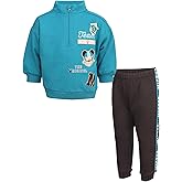 Magic Threadz Disney Clothes Baby Boys Quarter Zip Fleece Sweatshirt & Pants Set Mickey, Cars, Toy Story, Spiderman (12M-24M)