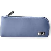 KUSSHI Neoprene Zipper Makeup Brush Pouch and Travel Pencil Case for Beauty Tools, Pencils, Brushes & Small Accessories - Makeup Brush Bag Pouch for Organization and Travel Items (Pearl Blue)
