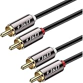 J&D RCA Cable, Gold-Plated Copper Shell 2RCA Male to Male Stereo Audio Cable for Home Theater HDTV Amplifiers Hi-Fi Systems S