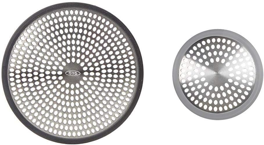 OXO Good Grips Easy Clean Shower Stall Drain Protector - Stainless Steel & Silicone & Good Grips Stainless Steel Bathtub Drain Protector